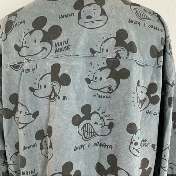 Disney Artist Series Mickey Mood Long Sleeve Shirt MM Script Bret Iwan Womens L - Picture 6 of 14